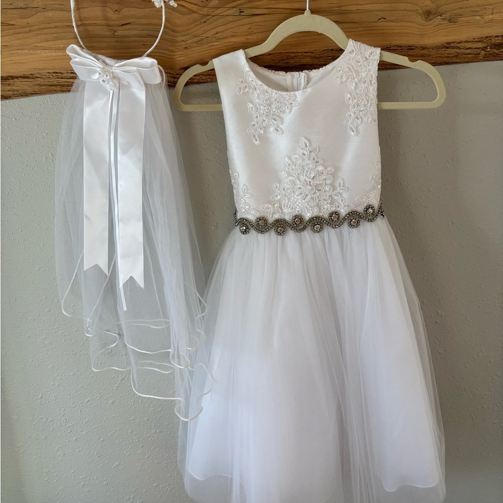 First Communion Dress with Veil